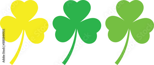 St patrick's day shamrocks in yellow and green celebrating irish heritage