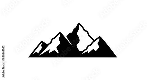 Black silhouette of mountain peaks 1.