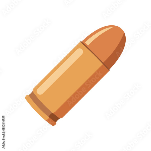 flat illustration depict bullet white background.