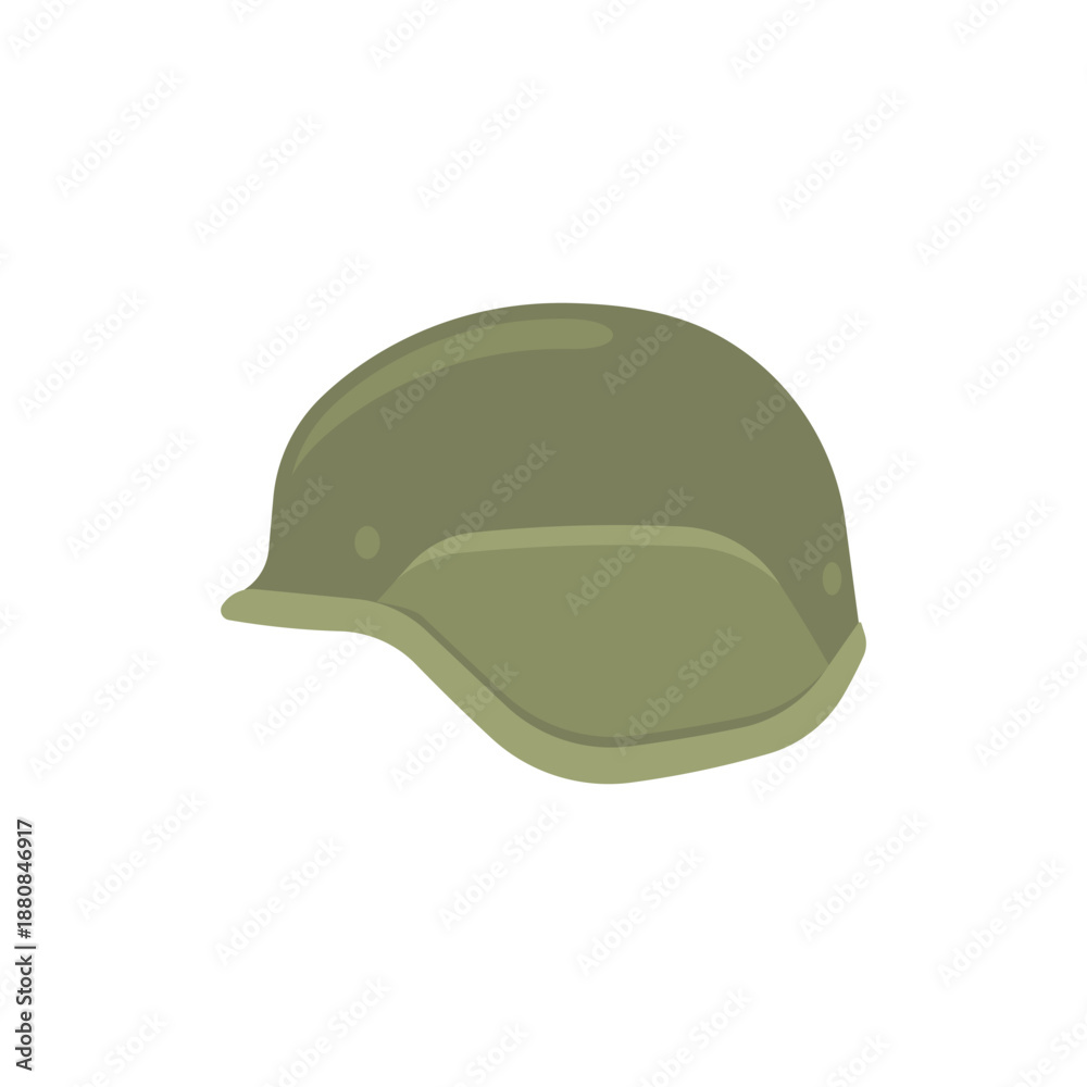 Naklejka premium Green Military Helmet Classic Drawing Vector Illustration