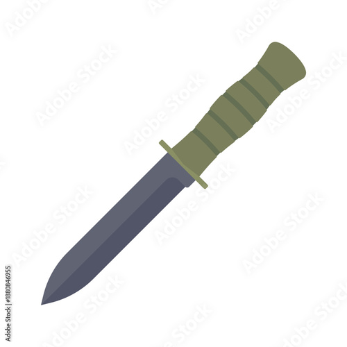 Survival Military Combat Knife. Vector Illustration
