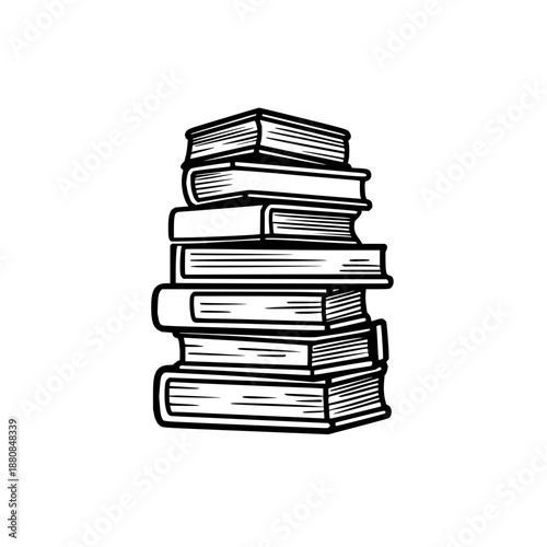 Stack of books illustration for education and reading related projects and designs of various kinds and styles