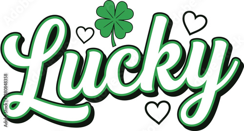 St patricks day lucky shamrock hearts green
