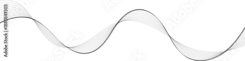 Abstract grey smooth element swoosh speed wave modern stream background Technology abstract lines on white background. Undulate Grey Wave Swirl, frequency sound wave,