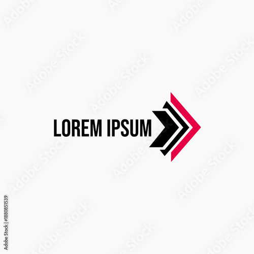 Free Download Simple design of Forward Arrow Progress Logo with Red Accent On White Background. Vector Logo Design. - GFXLoad