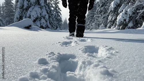 雪山の足跡