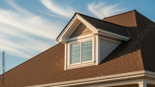 Roof of a house with a dormer window