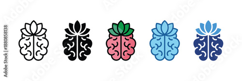 Mindfulness  Icon Set Multiple Style Collection