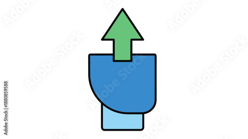 Toilet plunger vector illustration, graphic design, for cleaning, unclogging, sanitation, and plumbing.