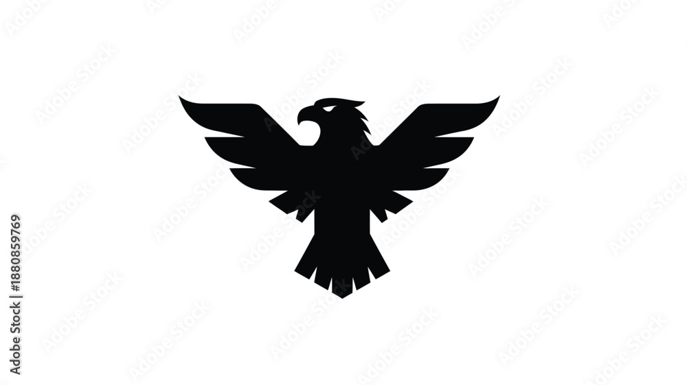 Obraz premium A striking black eagle with wings spread a powerful silhouette