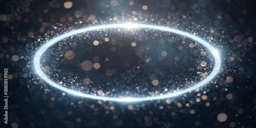 A glowing fantasy illustration of planet earth in space surrounded by a magic blue nebula and shimmering stars within the deep black cosmos of the solar system universe