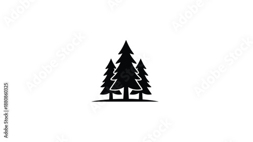 a group of pine trees in a simple silhouette