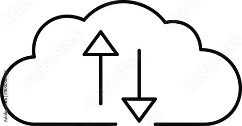 Cloud Computing Data Upload and Download Icon