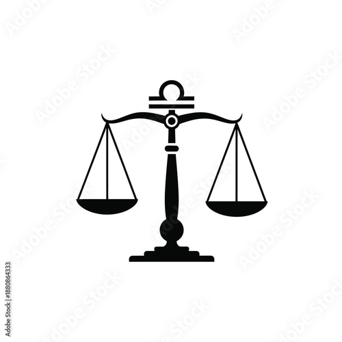 Black silhouette of a balance scale justice equality