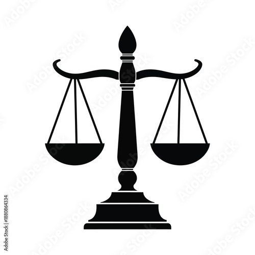 Black silhouette of a balance scale justice symbol