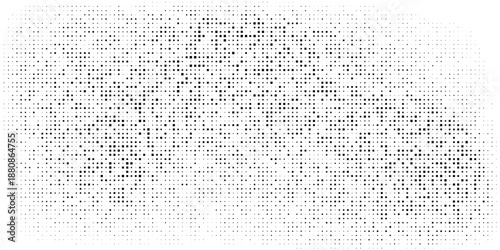 Halftone abstract geometric background frame. Monochrome texture of hexagons. Linear pattern of cells, honeycomb. Design banner, poster website, frame social networks, business. Vector illustration.