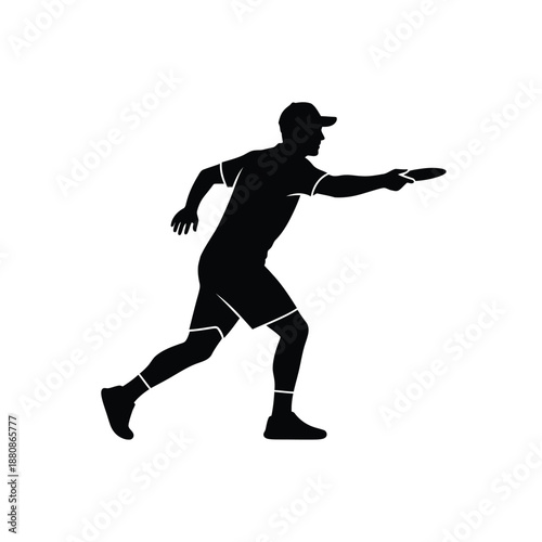 Man in black silhouette playing frisbee 2