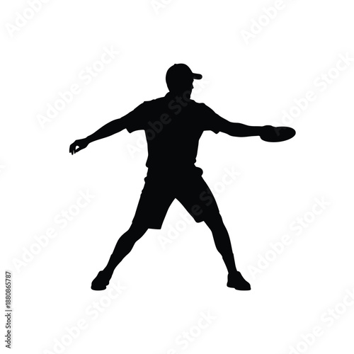 Man in black silhouette playing frisbee 4
