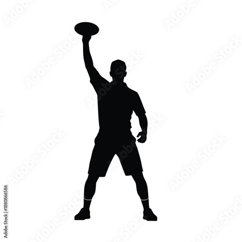 Silhouette of man throwing frisbee sports