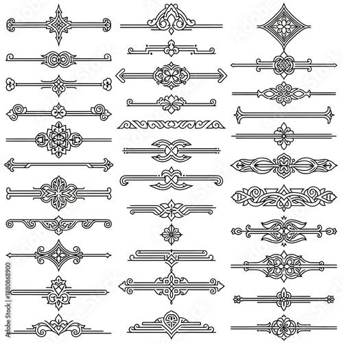 Photos Elegant ornamental divider set for creative design projects, invitations, and br