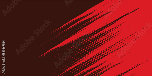 Red color pattern gradient grunge texture background. Dots pop art comics sport style vector illustration Abstract background dark red with modern corporate concept