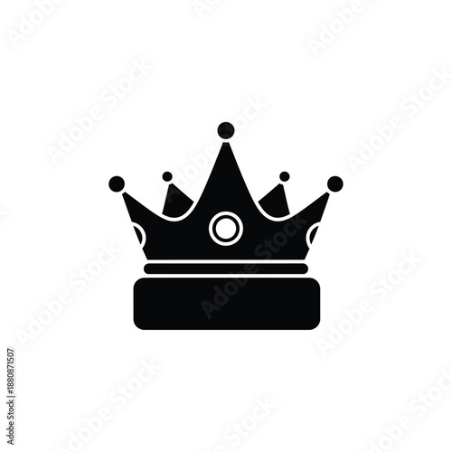 Obraz na plátne Black crown on white background symbol royalty monarchy