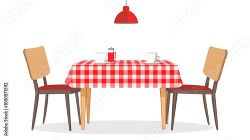 Empty table and chairs in a diner