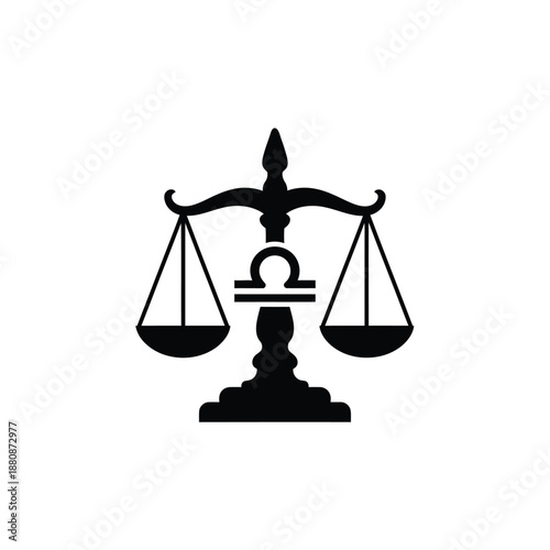 Black silhouette of a balance scale justice symbol