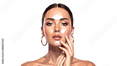 Contemporary geometric portrait of a woman with minimalistic design