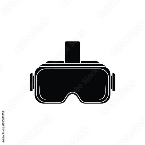 Black virtual reality headset goggles