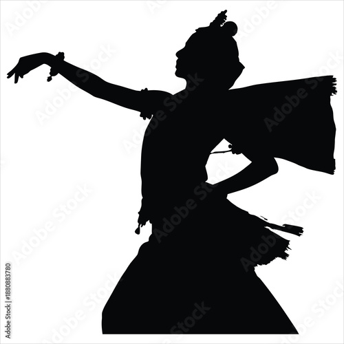 Elegant dancer in dynamic pose silhouette