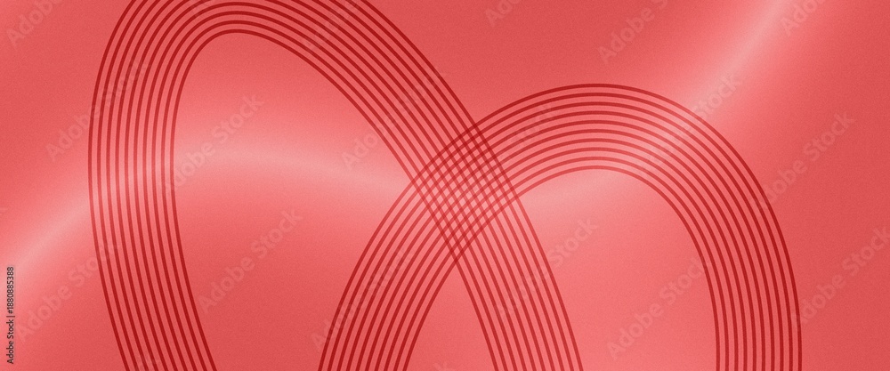 Obraz premium Red gradient geometric background with luminous looping wave lines, glossy infinity motif — Romantic Valentine Wedding Holiday cards, banners, flyers, invitations, social media, marketing, decor