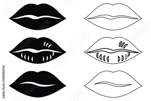 Red Lipstick Kiss Mark with Hearts and Seamless Lip Pattern – Romantic Beauty, Fashion & Cosmetic Illustration