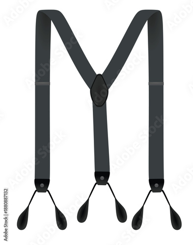 Φωτογραφία Black suspenders on white background. vector illustration