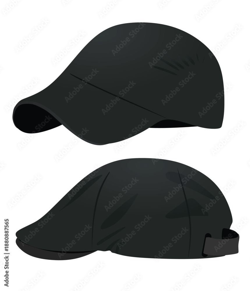 Fototapeta premium Grey beret cap. vector illustration