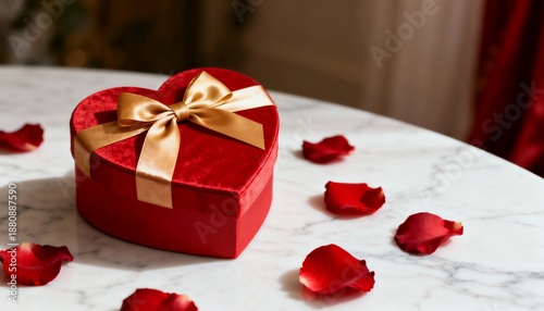 A Delicate Red Valentine's Gift in a Romantic Setting