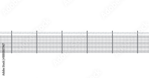 Prison barbwire fence. vector illustration