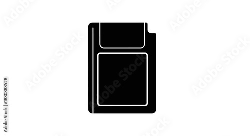 Black and white SD memory card.