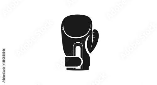 Black Boxing Glove Sports Equipment Closeup.