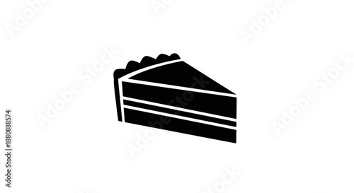 Black Chocolate Cake Slice Dessert.