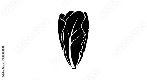Black leaf with white lines.