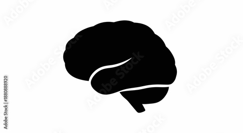 Black silhouette of a human brain.