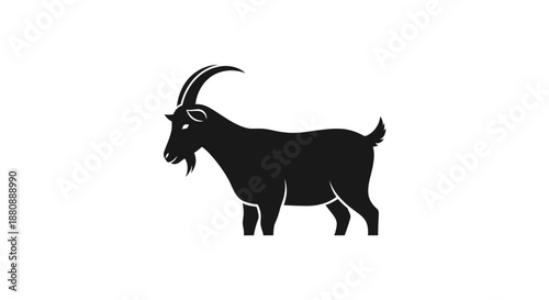 Black silhouette of an adult goat.