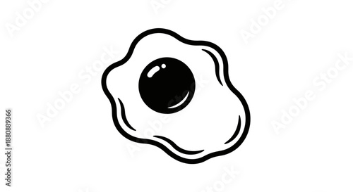 fried egg with black yolk.