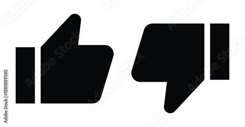 Like and Dislike vector flat Icons. Design Elements for smm, ad, marketing, ui, ux, app and more. Thumbs up and thumbs down circle emblems.