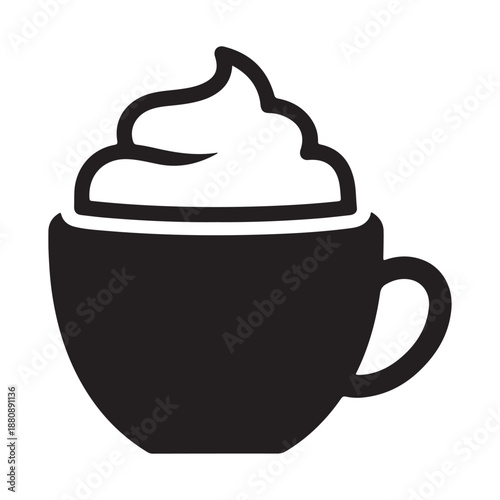 Coffee cup icon representing hot drink cafe break