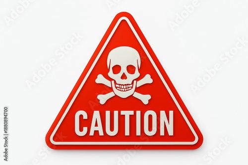 Caution sign with skull and crossbones indicating danger or toxicity
