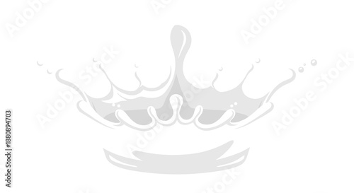 Dynamic milk splash isolated on a clean white background, showcasing the fluid motion and refreshing quality of dairy products.