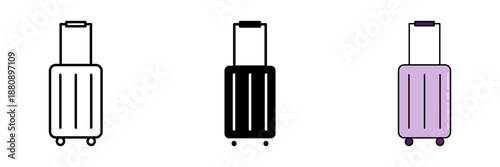 suitcase simple Set icon on white background