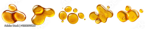 Obraz  z motywem Golden honey drops isolated on transparent background